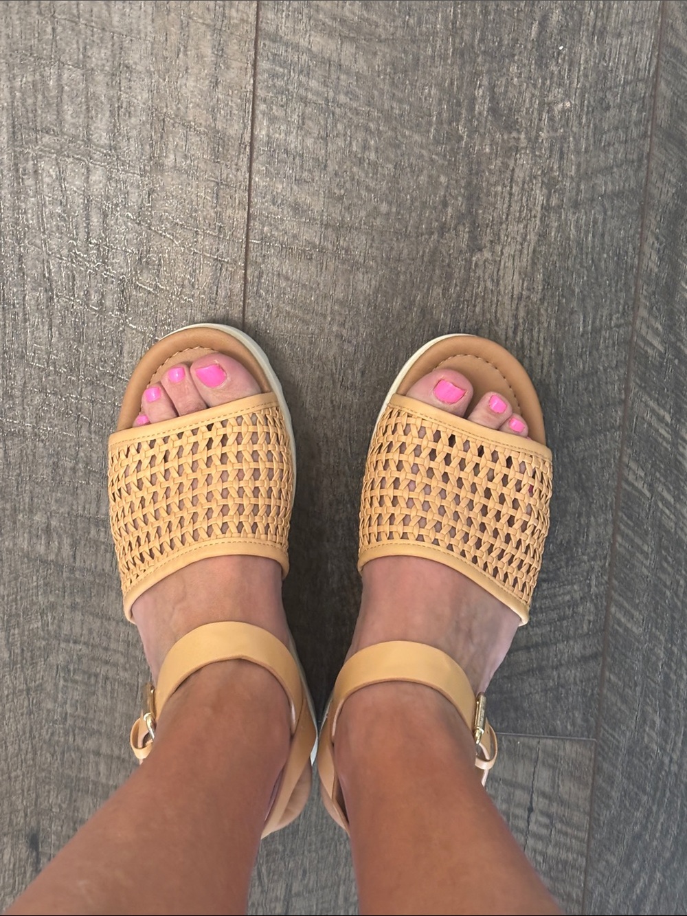 Universal Thread Woven Ankle-Strap Sandals in Tan-NWOT